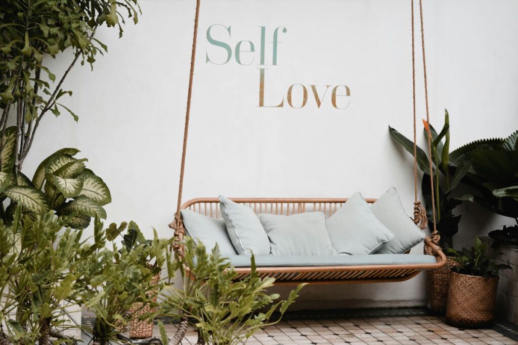 Comfortable, peaceful space to practice self-love