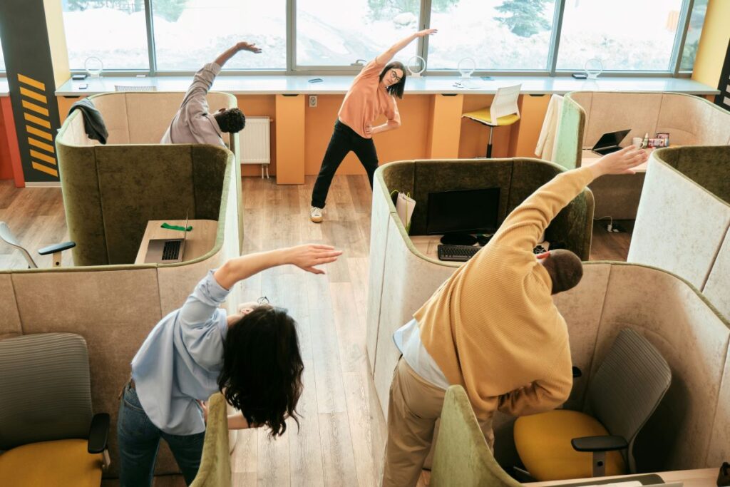 Group stretching in an office