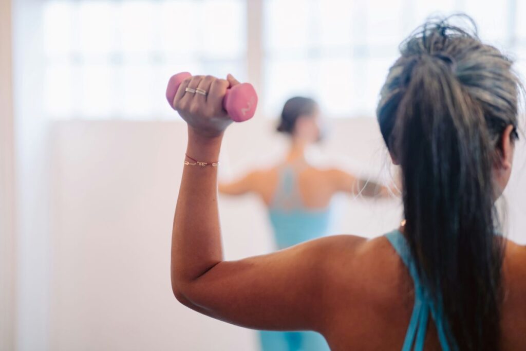 Woman lifting weights