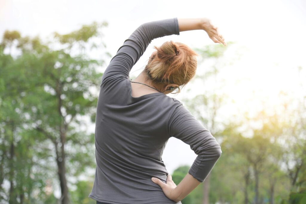 Woman stretching